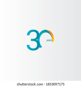 30 Years Anniversary Celebration Gradient Vector Template Design Illustration
