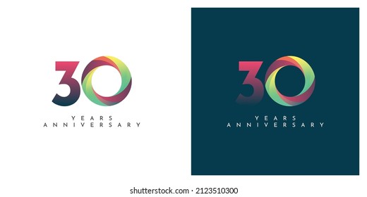 30 Years Anniversary Celebration Illustration Template Design