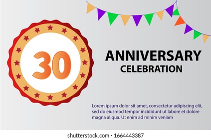 30 years anniversary celebration logo vector template design illustration