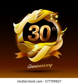 30 Years Anniversary Celebration Logo Stock Vector (Royalty Free ...