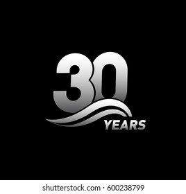 30 Years Anniversary Celebration logo Design with black white color