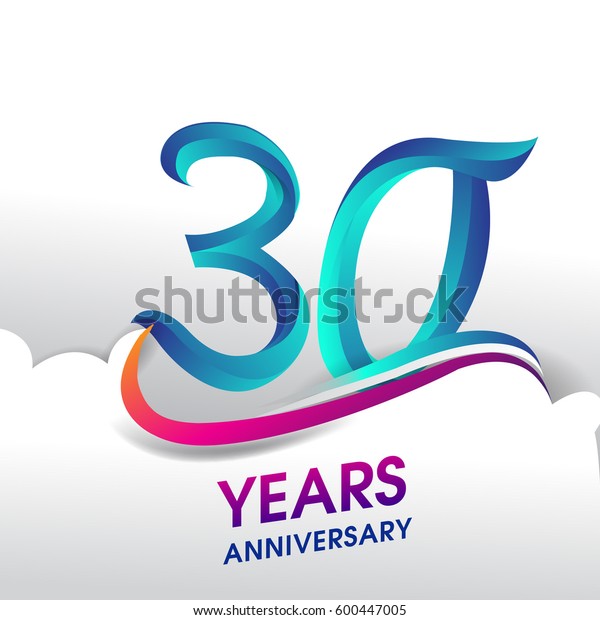 30 Years Anniversary Celebration Logo Birthday Stock Vector (Royalty ...