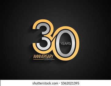 30 years anniversary celebration logotype. anniversary logo with golden and silver composition color, vector design for celebration, invitation card, and greeting card