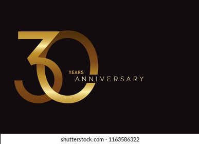 Logotipo de celebración de 30 años con elegante color dorado para celebración