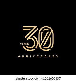 30 Years Anniversary Celebration Logotype Anniversary Stock Vector ...