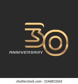 30 years anniversary celebration logotype with elegant modern number