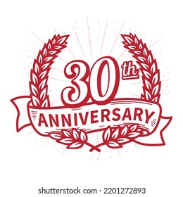 30 years anniversary celebration logotype. 30th anniversary logo. Vector and illustration.