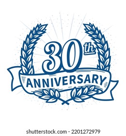 30 years anniversary celebration logotype. 30th anniversary logo. Vector and illustration.