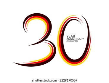 30 years anniversary celebration logotype colorful line vector, 30th birthday logo, 30 number design, Banner template, logo number elements for invitation card, poster, t-shirt. graphic design