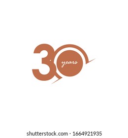 30 Years Anniversary Celebration Number Vector Template Design Illustration