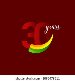 30 Years Anniversary Celebration Number Vector Template Design Illustration