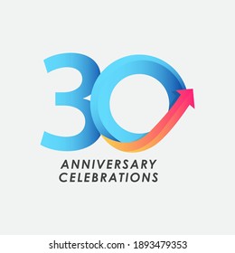 30 Years Anniversary Celebration Number Vector Template Design Illustration