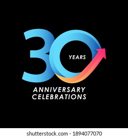 30 Years Anniversary Celebration Number Vector Template Design Illustration