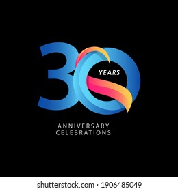 30 Years Anniversary Celebration Number Vector Template Design Illustration