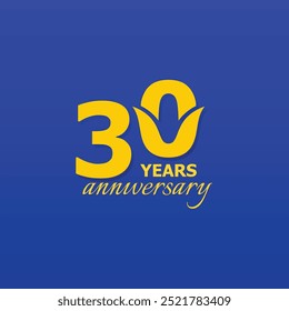 30 Years Anniversary Celebration Number Vector Design Collection
