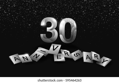 30 years anniversary celebration. Poster or brochure template. Vector illustration.