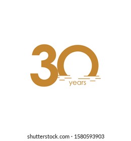 30 Years Anniversary Celebration Sunset Vector Template Design Illustration