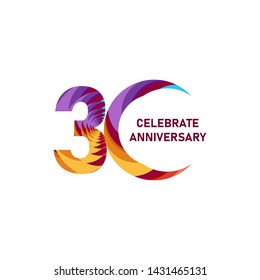 30 Years Anniversary Celebration Vector Template Design Illustration