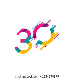 30 Years Anniversary Celebration Vector Template Design Illustration