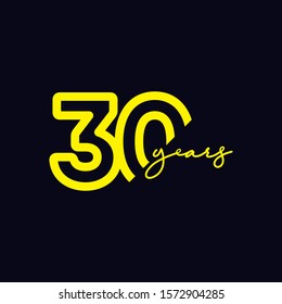 30 Years Anniversary Celebration Vector Template Design Illustration Logo Icon