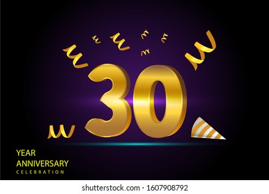 30 Years Anniversary Celebration Vector Template Design Illustration