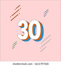 30 Years Anniversary Celebration Vector Template Design Illustration