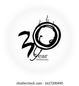 30 Years Anniversary Celebration Vector Template Design Illustration