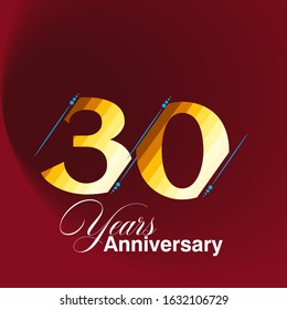 30 Years Anniversary Celebration Vector Template Design Illustration