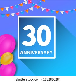 30 Years Anniversary Celebration Vector Template Design Illustration