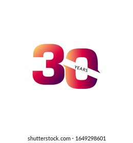 Ilustración de diseño de plantillas vectoriales de celebración de 30 años