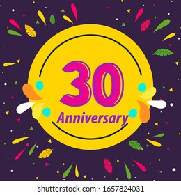 30 Years Anniversary Celebration Vector Template Design Illustration