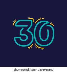 30 Jahre Jubiläum Feier Vektorillustration Vorlage Design Illustration