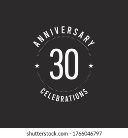 30 Years Anniversary Celebration Vector Logo Icon Template Design Illustration