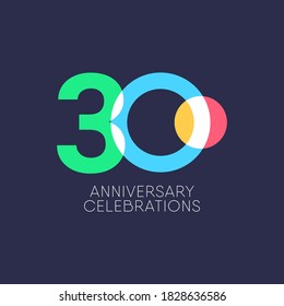 30 Years Anniversary Celebration Vector Template Design Illustration