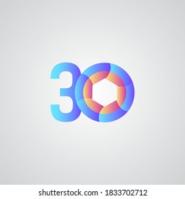 30 Years Anniversary Celebration Vector Template Design Illustration
