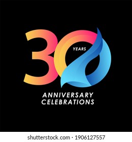 30 Years Anniversary Celebration Vector Template Design Illustration