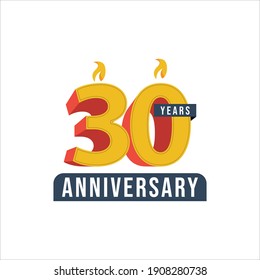 30 Years Anniversary Celebration Vector Template Design Illustration