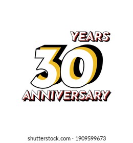 30 Years Anniversary Celebration Vector Template Design Illustration