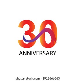 30 years anniversary celebration vector template design illustration