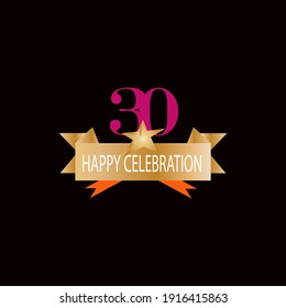 30 years anniversary celebration vector template design illustration