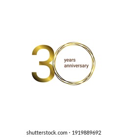 30 Years Anniversary Celebration Vector Template Design Illustration