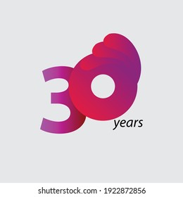 30 Years Anniversary Celebration Vector Template Design Illustration