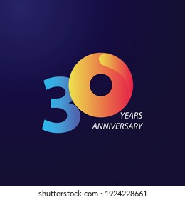 30 Years Anniversary Celebration Vector Template Design Illustration