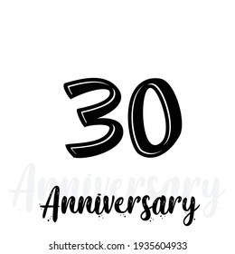 Ilustración de diseño de plantillas vectoriales de celebración de 30 años