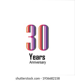 30 Years Anniversary Celebration Vector Template Design Illustration