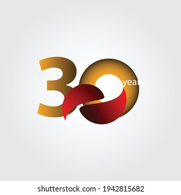 30 Years Anniversary Celebration Vector Template Design Illustration