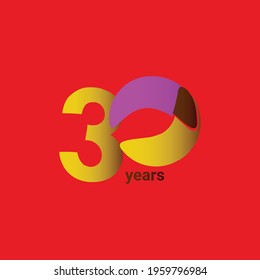 30 Years Anniversary Celebration Vector Template Design Illustration