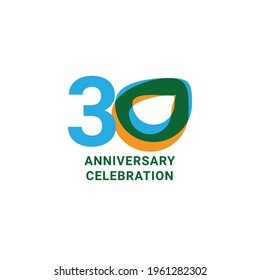 30 Years Anniversary Celebration Vector Template Design Illustration