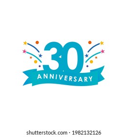 30 Years Anniversary Celebration Vector Template Design Illustration. Vector Eps10