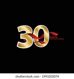 30 Years Anniversary Celebration Vector Template Design Illustration